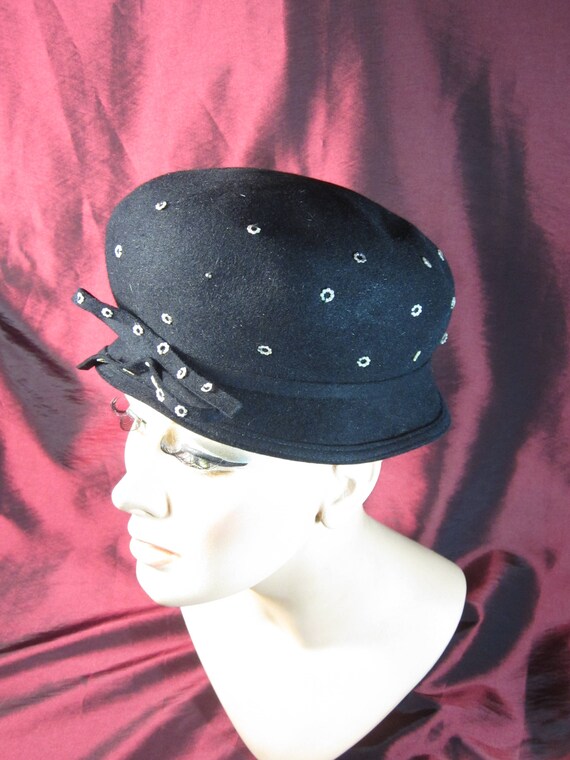 VTG 1940s Black Felt Womens Hat from Evelynvaron … - image 8