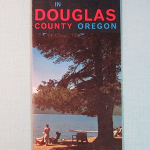 Vintage 1950&#39;s Stay and Play in Douglas Couty Oregon Brochure - Fold Out