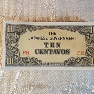 Vintage Japanese Government Ten Centavos PR Invasion Money from WWII Uncirculated - Stack of 20