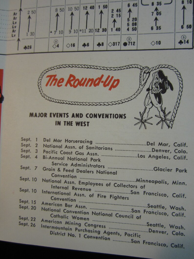 Vintage 1952 Western Air Lines Brochure Route Chart Fold Out TriColor