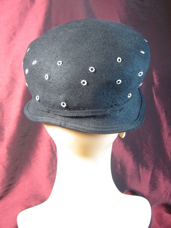 VTG 1940s Black Felt Womens Hat from Evelynvaron … - image 4