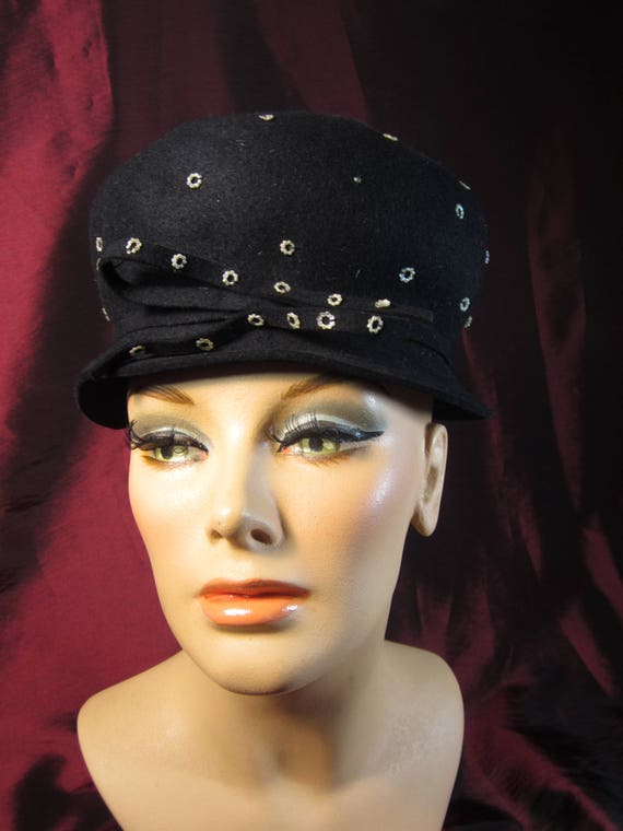 VTG 1940s Black Felt Womens Hat from Evelynvaron … - image 7