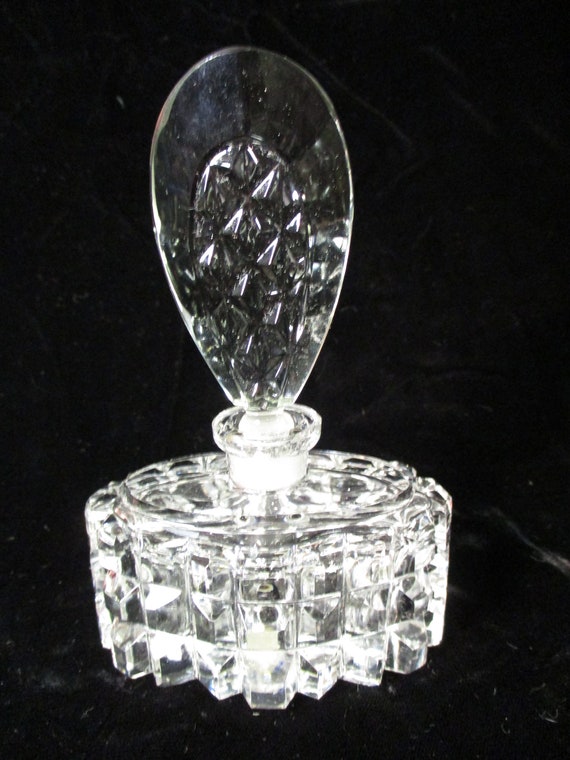 1940's Czechoslovakian Cut Crystal Perfume Bottle 