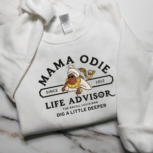 Embroidered Disney Princess and The Frog Mama Odie Life Advisor Sweatshirt, Disneyland Family Matching, Magic Kingdom, WDW Epcot Theme Park