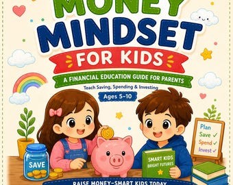 Mentalità finanziaria per bambini (PDF stampabile), educazione finanziaria per bambini, insegnare a risparmiare e spendere (download digitale)