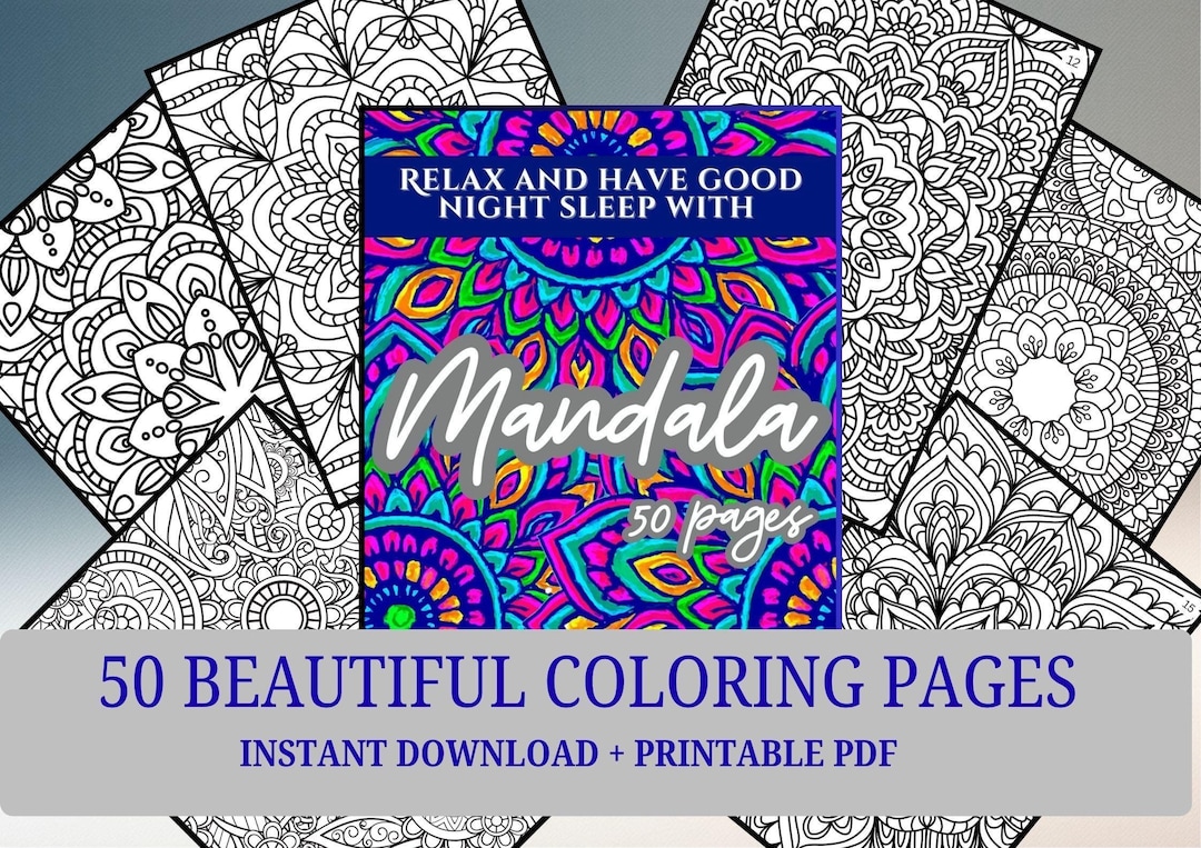 50 Mandala Coloring Pages for Adults | Stress Relief, Mindfulness (PDF ...