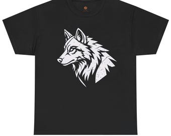 Wolf shirt Animal lover tee Graphic Tee Men Gifts White graphic on black shirt