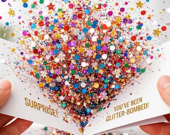Anonymous Glitter Bomb Gift | Messy Surprise Prank Greeting Card (Mail Directly)