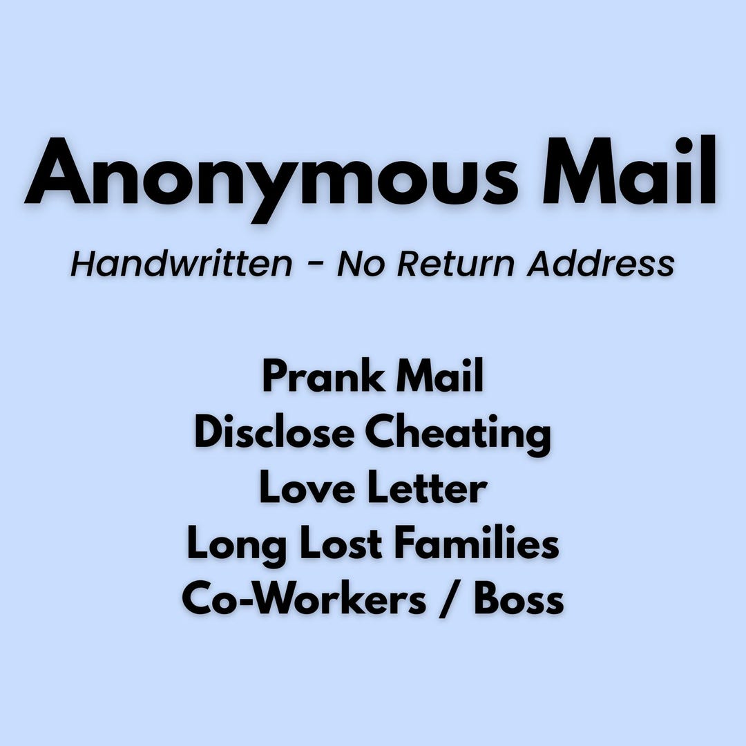 Anonymous Handwritten Letter | Discreet Message, No Return Address - Etsy
