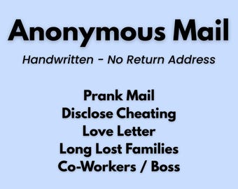Anonymous Handwritten Letter | Discreet Message, No Return Address