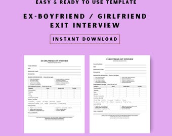 Ex Exit Interview Letter | Funny Breakup Prank Mail (Digital Download)