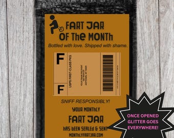 Fart Jar of the Month Prank Mail - Gag Gift with Optional Glitter