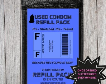 Funny Anonymous Prank – Used Condom Refill Pack with Glitter