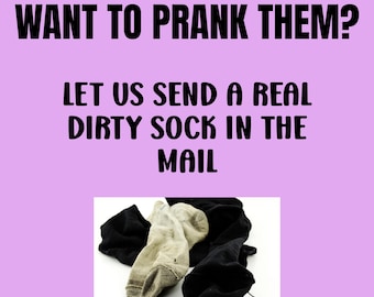 Dirty Sock Prank by Mail, Anonymous Muddy Sock Package, Funny Gag Gift, Gross Mail Prank, Revenge Joke for Friends