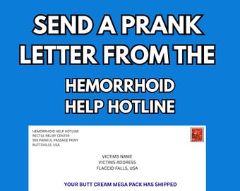 Anonymous Hemorrhoid Hotline Prank Mail – Gag Gift