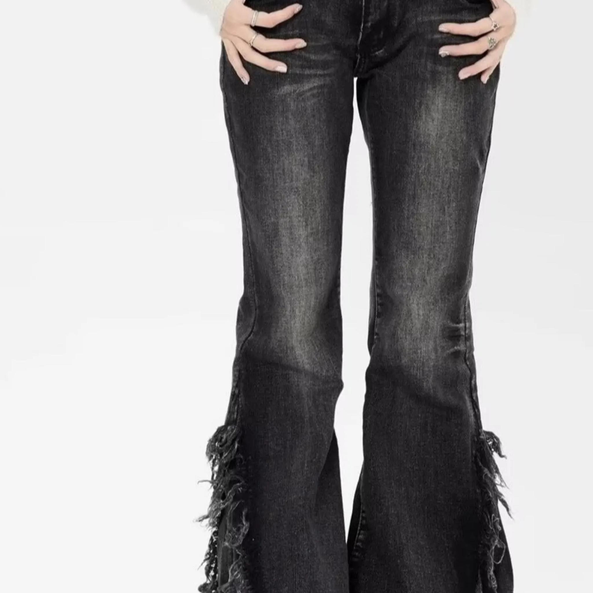 Denim Flared Jeans | Y2K Grunge Style | Streetwear Outfit | Alt 