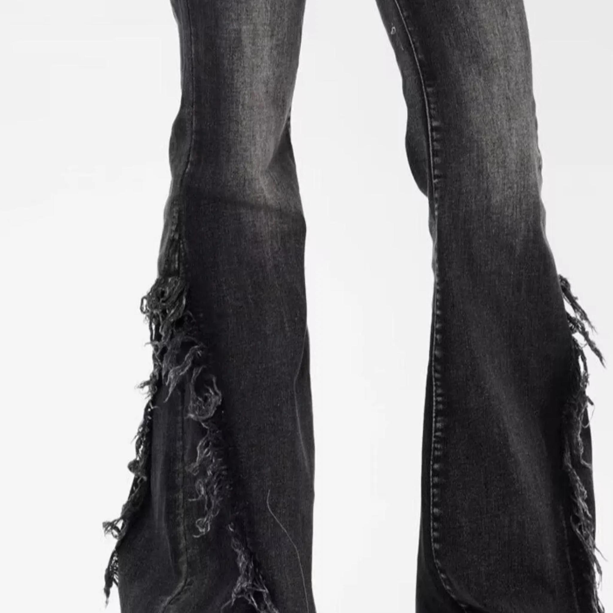 パンツ y2k flare black denim boots cut swag Denim Flared Jeans | Y2K Grunge Style | Streetwear Outfit | Alt