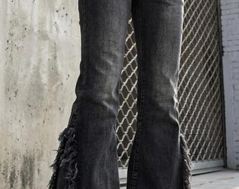 Denim Flared Jeans | Y2K Grunge Style | Streetwear Outfit | Alt 