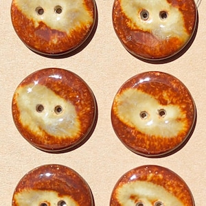 20 mm Amber stripe ceramic buttons – Organic “Wabi Sabi” feel