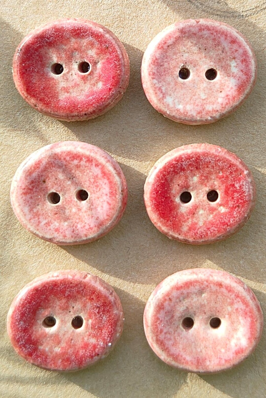 17 Mm Pink Ceramic Handcrafted Buttons – Organic “wabi Sabi” Feel - Etsy