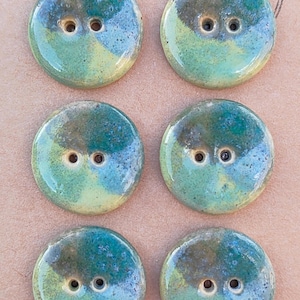 20 mm palette of greens ceramic buttons – Organic “Wabi Sabi” feel
