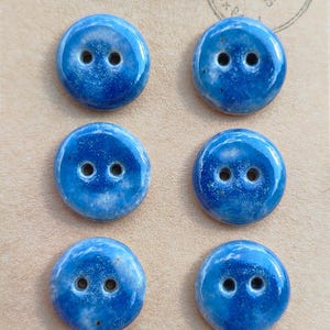 15 mm deep blue ceramic buttons – Organic “Wabi Sabi” feel