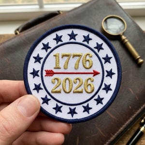 Custom Name 1776 2026 Patch, USA Embroidered Iron On, Patriotic Freedom Gift, Independence Day 4th July Gifts, 250th Anniversary Patch
