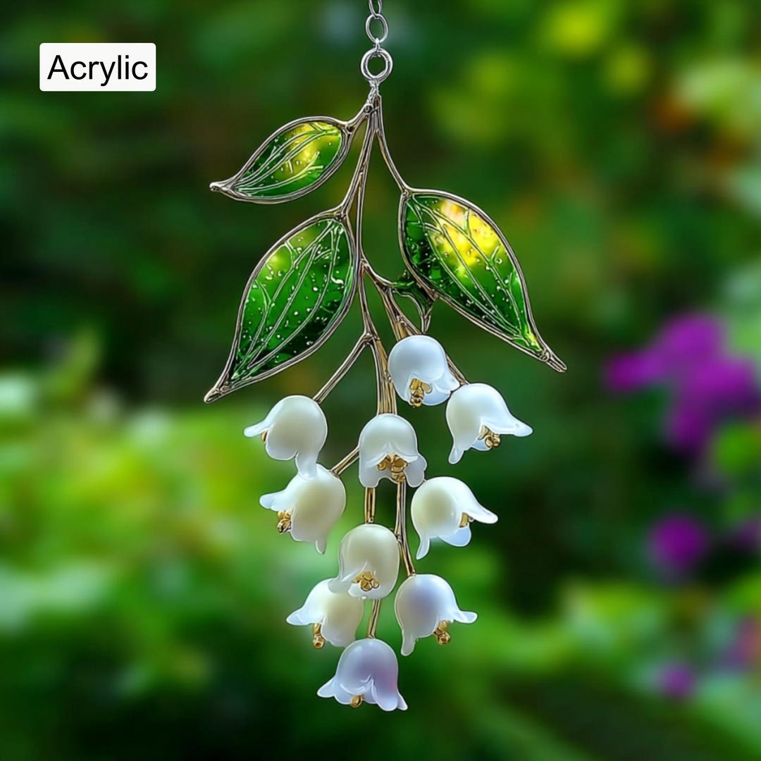 Lily of the Valley Acrylic Suncatcher, Floral Window Hanging, Nature ...
