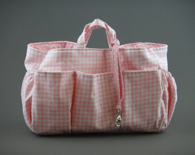 Diaper Bag Organizer Insert Shaper Gingham Baby Pink Etsy