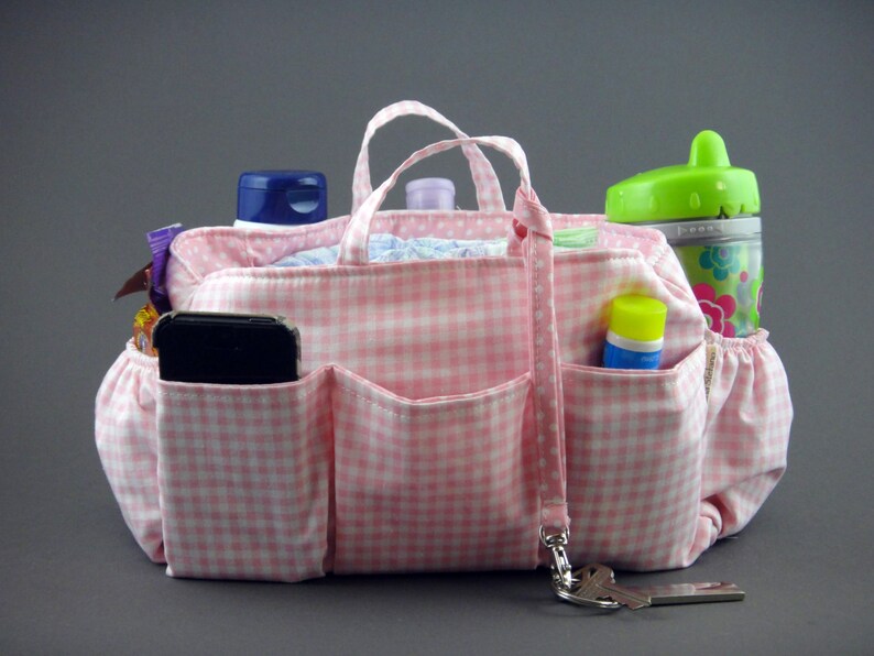 Diaper Bag Organizer Insert Shaper Gingham Baby Pink Etsy