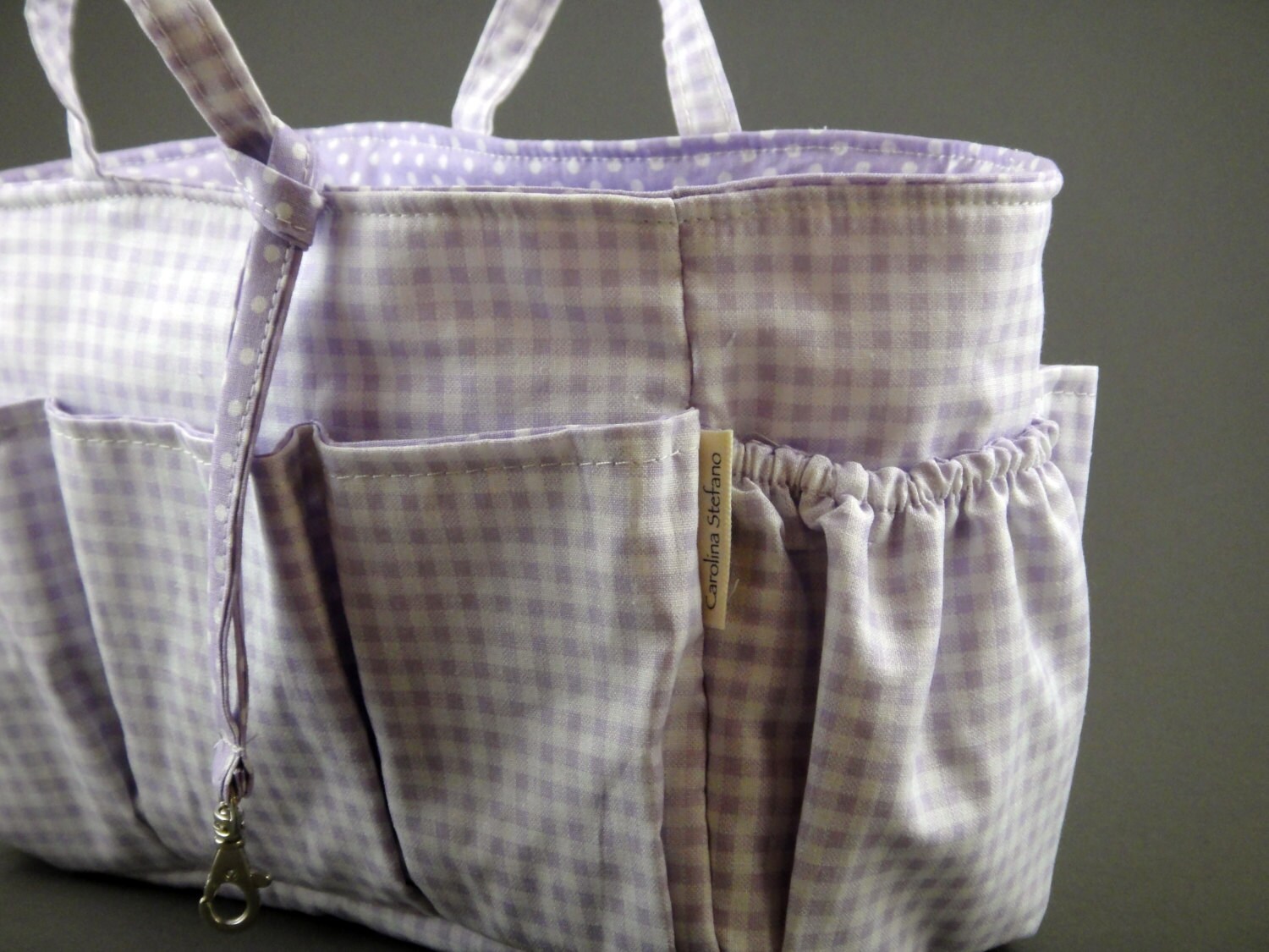 Diaper Bag Organizer Insert Shaper Gingham Lilac / Lavender | Etsy