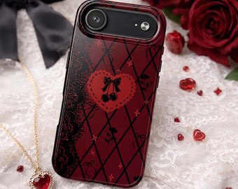 Custodia per telefono Cherry Heart Lace / Custodie per telefono resistenti