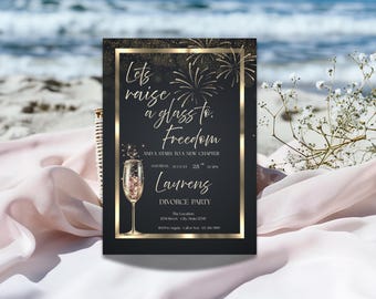 Divorce Party Invitation Template  I do I did I'm Done Champagne Party Invite  Canva Instant Download Printable