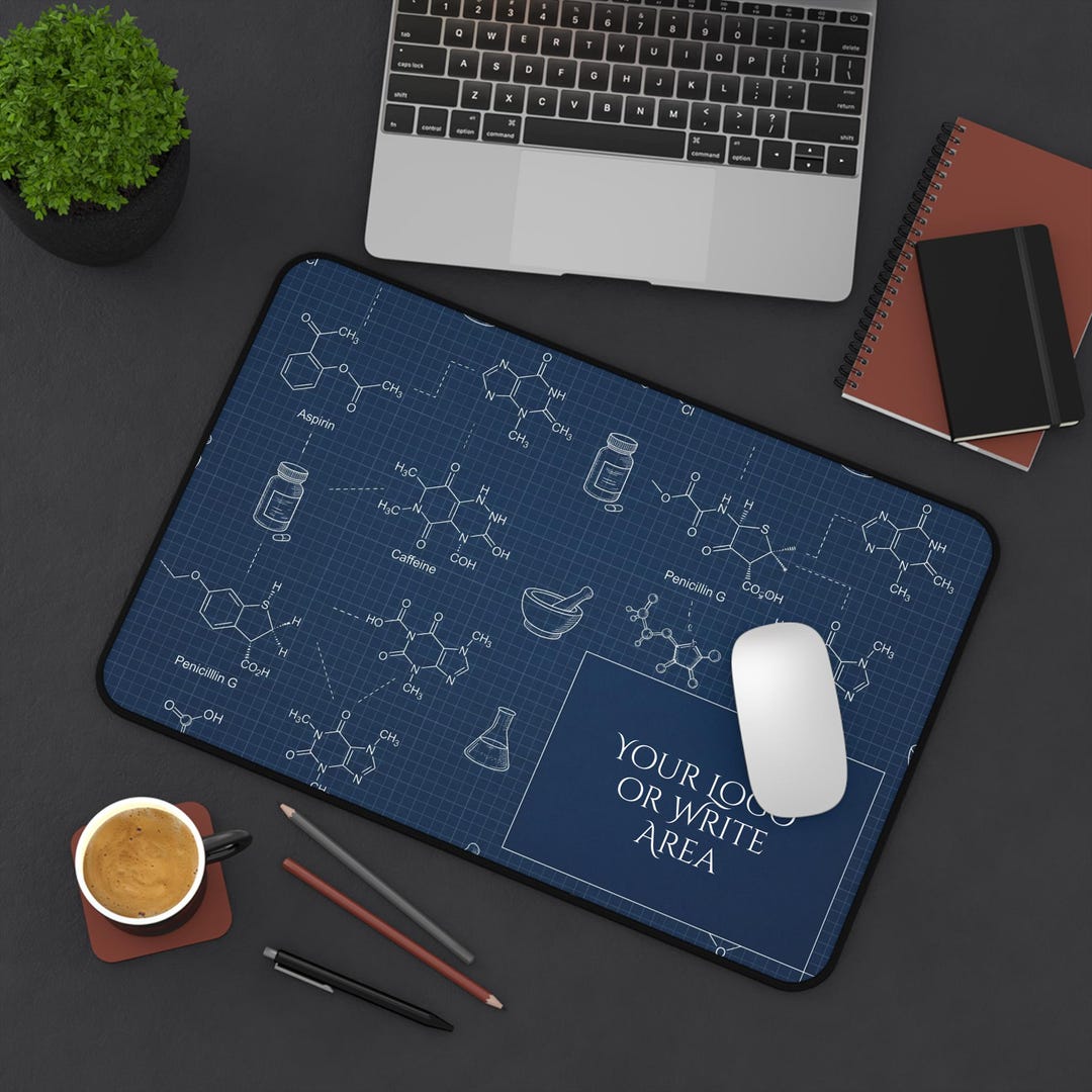 Blueprint Table Mat Chemistry Molecule Blueprint Desk Mat | Personalized Logo Area - Etsy