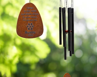 Personalized Pet Memorial Outdoor Wind Chime,Dog Memorial Wind Chime,Memorial Gift Loss of Dog,Dog Memorial Gift,Pet Lose Remenbering Gift