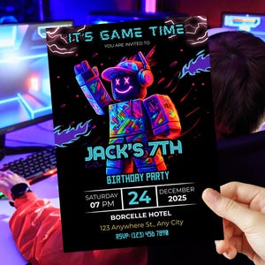Roblox Birthday Invitation , Roblox invite, Editable Party Invite (Digital Download)