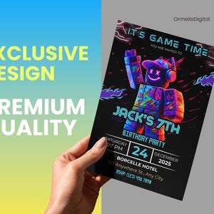 Roblox Birthday Invitation , Roblox invite, Editable Party Invite (Digital Download) image 15