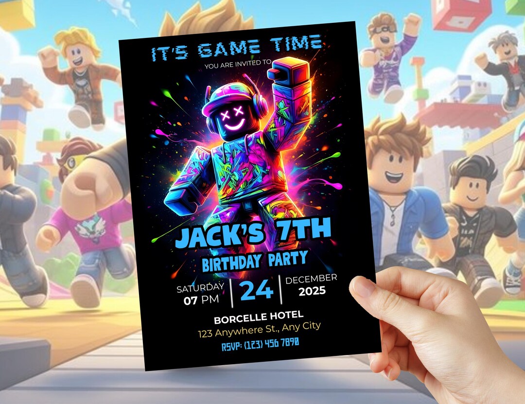 Roblox Birthday Invitation, Editable Party Invite (digital Download) - Etsy