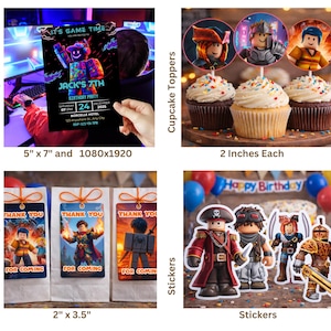 Roblox Birthday Invitation , Roblox invite, Editable Party Invite (Digital Download) image 3