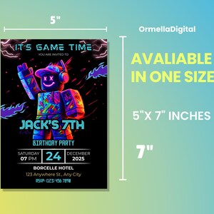 Roblox Birthday Invitation , Roblox invite, Editable Party Invite (Digital Download) image 11