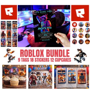 Roblox Birthday Invitation , Roblox invite, Editable Party Invite (Digital Download) image 2