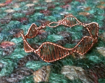 Bright copper wire woven bracelet