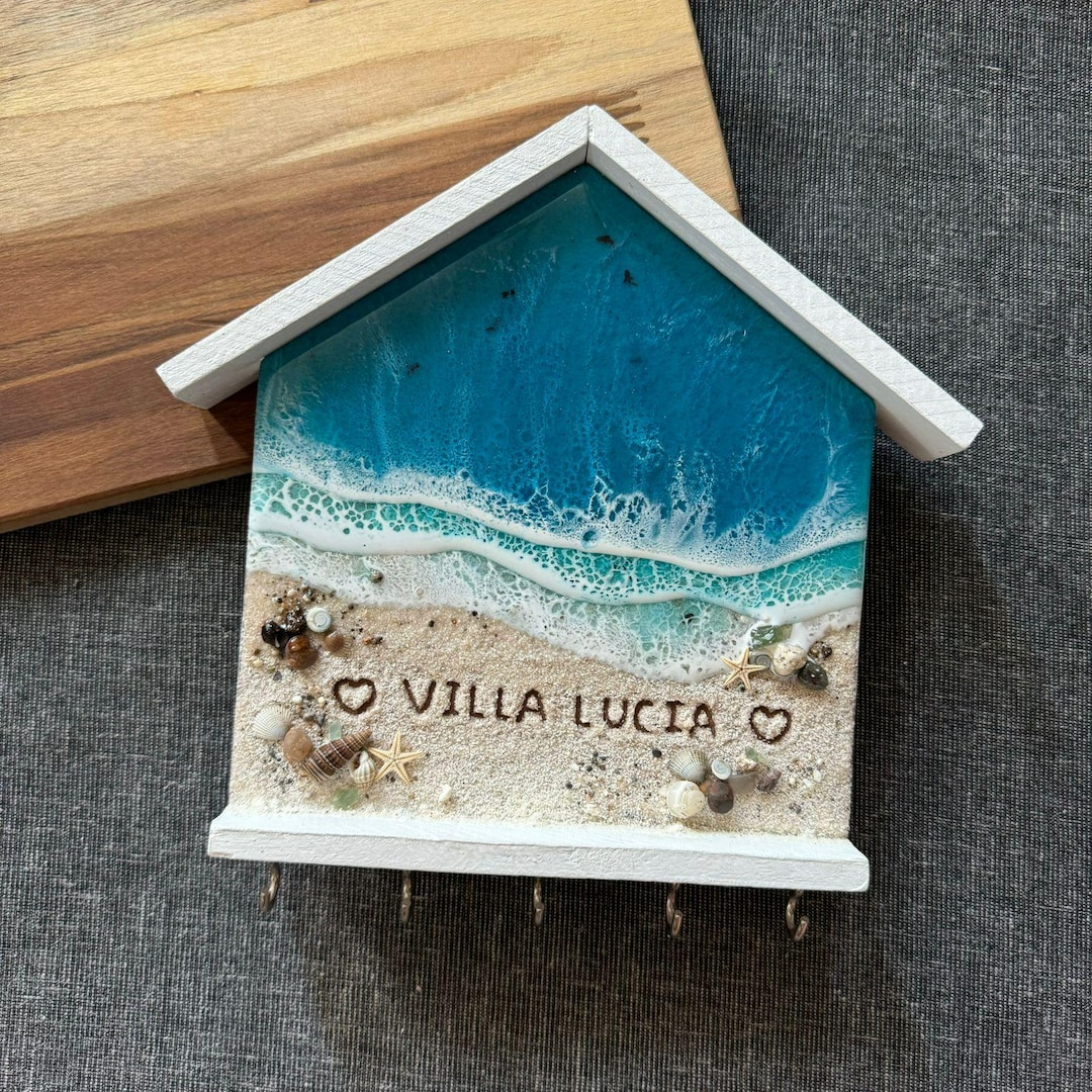 Beach Key Rack Personalized Resin Beach and Ocean Themed Key Holder - Etsy