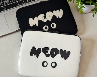 Padded Laptop Sleeve Cat Design | Cute Cat Laptop Case | MacBook Sleeve 9-16 Inch | Protective Laptop Cover