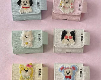 Funda para AirPods con bordado de mascota, funda para AirPods Pro 2, Pro 1, 3.ª y 2.ª generación, funda con diseño de perro, regalo para amantes de los perros