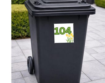 Pegatinas personalizadas con número para cubos de basura | Adhesivos de vinilo impermeables | Números de casa personalizados – BLANCO MATE