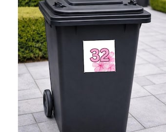 Pegatinas personalizadas con número para cubos de basura | Adhesivos de vinilo impermeables | Números de casa personalizados – BLANCO MATE