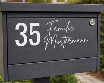 Pegatina para Buzón con Número de Casa – Vinilo Moderno | Resistente al Agua | Personalizable