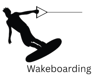 Wakeboarding - Camper Van Decal • Vinyl Sticker --Art.119--