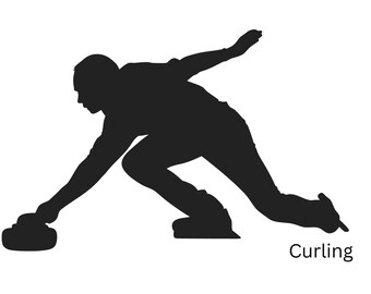 Curling - Camper Van Decal • Vinyl Sticker --Art.036--